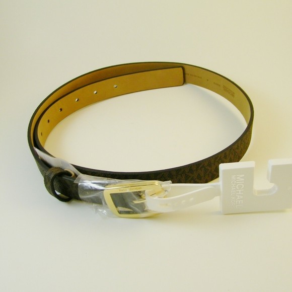 Michael Kors Signature Logo Belt Brown  M